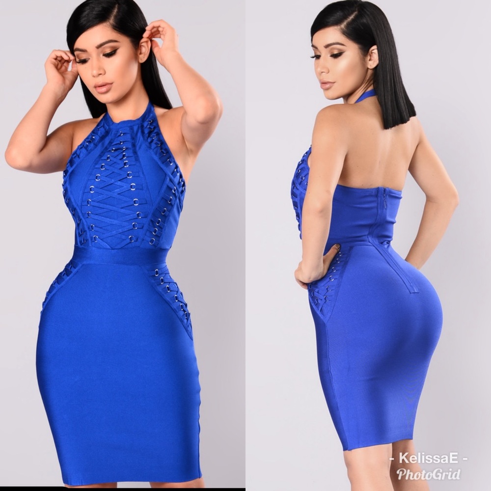 Royal blue midi dress